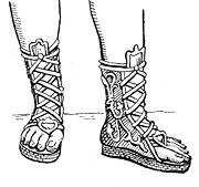 buty noszone przez starożytnych Greków, potem rzymskich żołnierzy